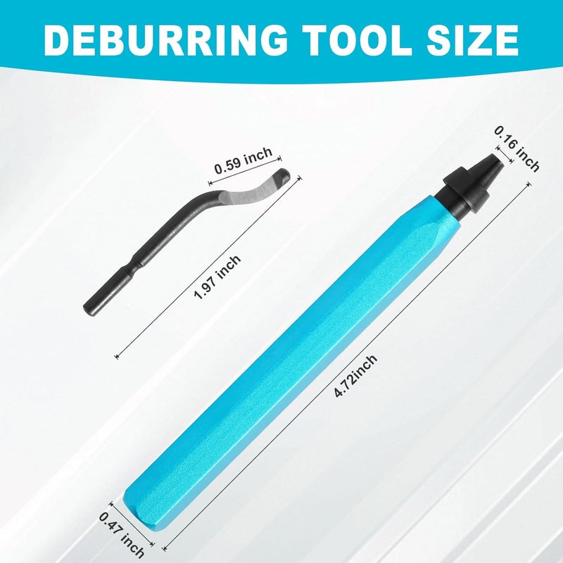 Aleric Deburring Tool Set with 11pcs High Speed Steel Swivel Blades, Deburring Tool 3D Printing Burr Removal Blades, Deburring Tools for Metal, Resin, PVC Pipes, Copper, Plastic, Aluminum - Image 2